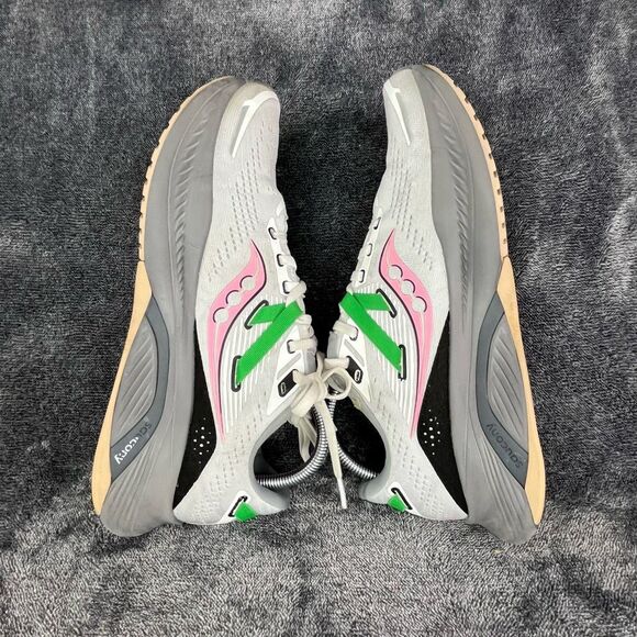 SAUCONY Women's Guide 16 White/Green/Pink Engineered Mesh Running Size 10.5 - Picture 7 of 9